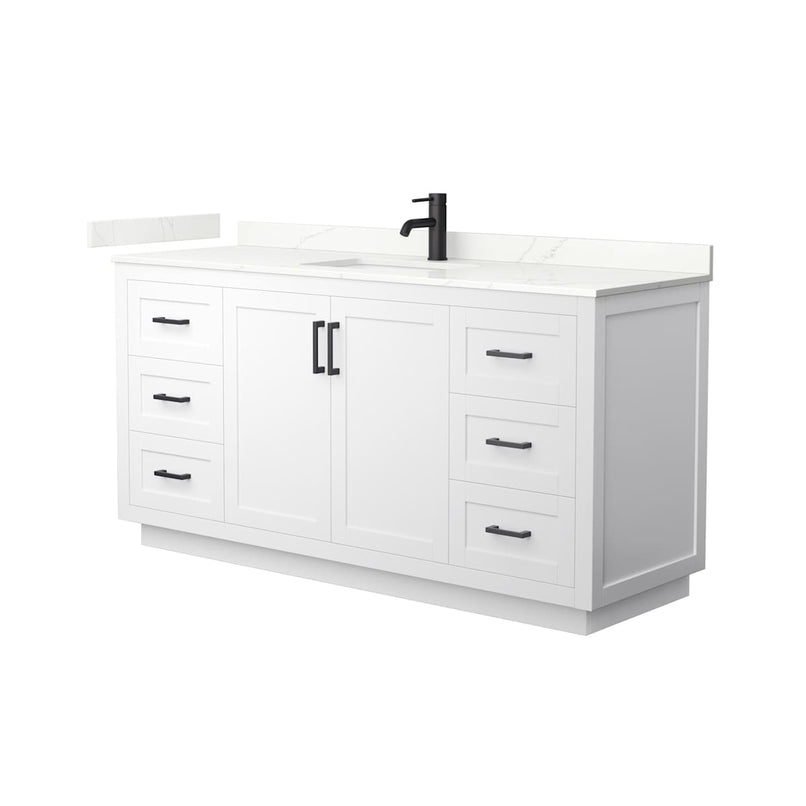 Miranda 66" Free Standing Single Basin Vanity Set with Cabinet and Quartz Vanity Top - image 13
