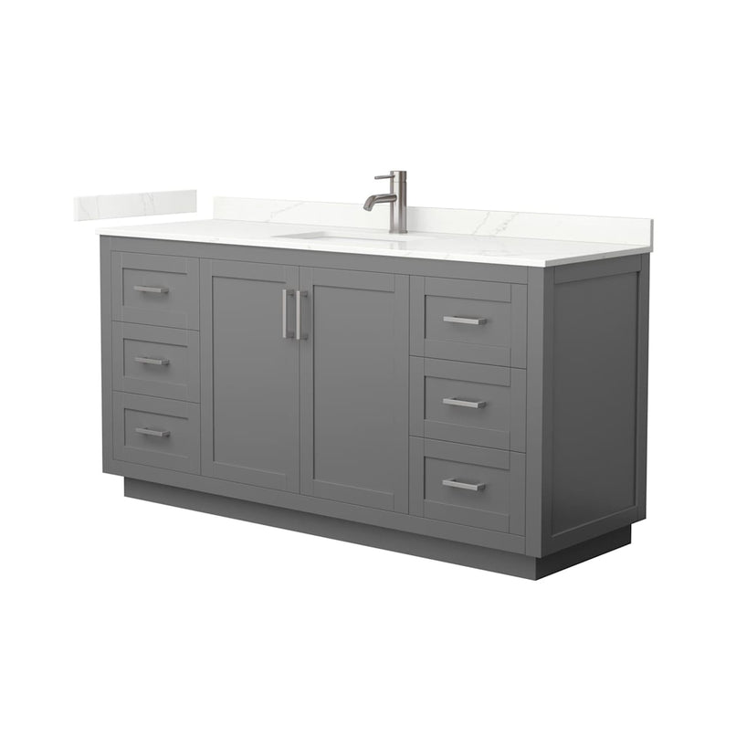 Miranda 66" Free Standing Single Basin Vanity Set with Cabinet and Quartz Vanity Top - image 15