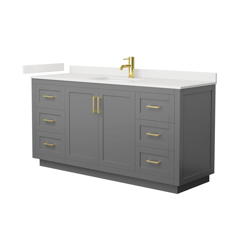 Miranda 66" Free Standing Single Basin Vanity Set with Cabinet and Quartz Vanity Top - image 18
