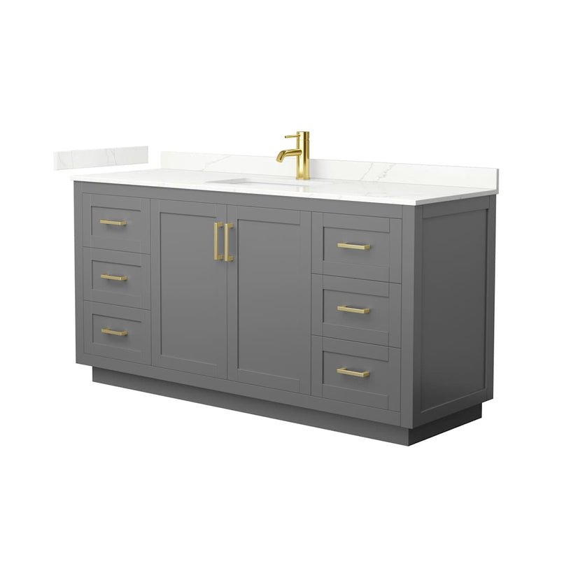 Miranda 66" Free Standing Single Basin Vanity Set with Cabinet and Quartz Vanity Top - image 19