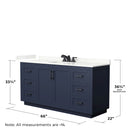 Miranda 66" Free Standing Single Basin Vanity Set with Cabinet, Quartz Vanity Top, and Framed Mirror - image 7