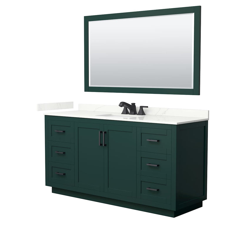 Miranda 66" Free Standing Single Basin Vanity Set with Cabinet, Quartz Vanity Top, and Framed Mirror - image 21