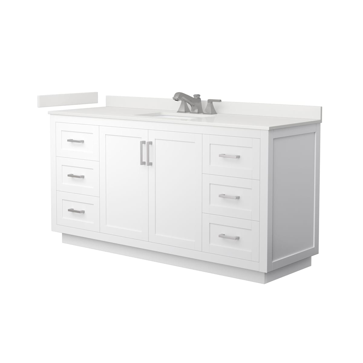 Miranda 66" Free Standing Single Basin Vanity Set with Cabinet and Quartz Vanity Top