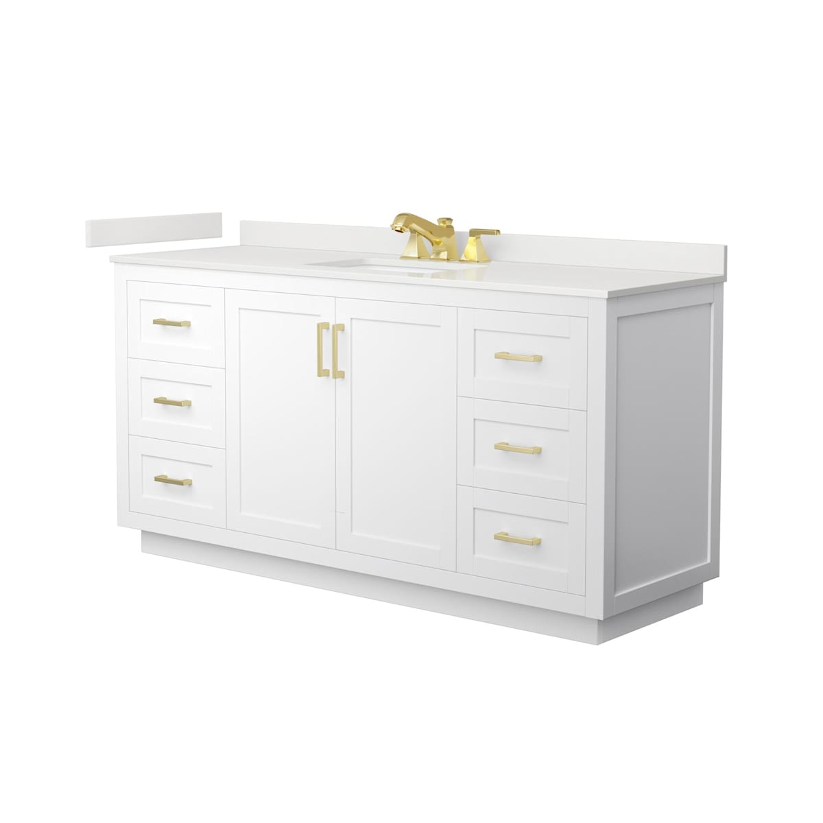Miranda 66" Free Standing Single Basin Vanity Set with Cabinet and Quartz Vanity Top