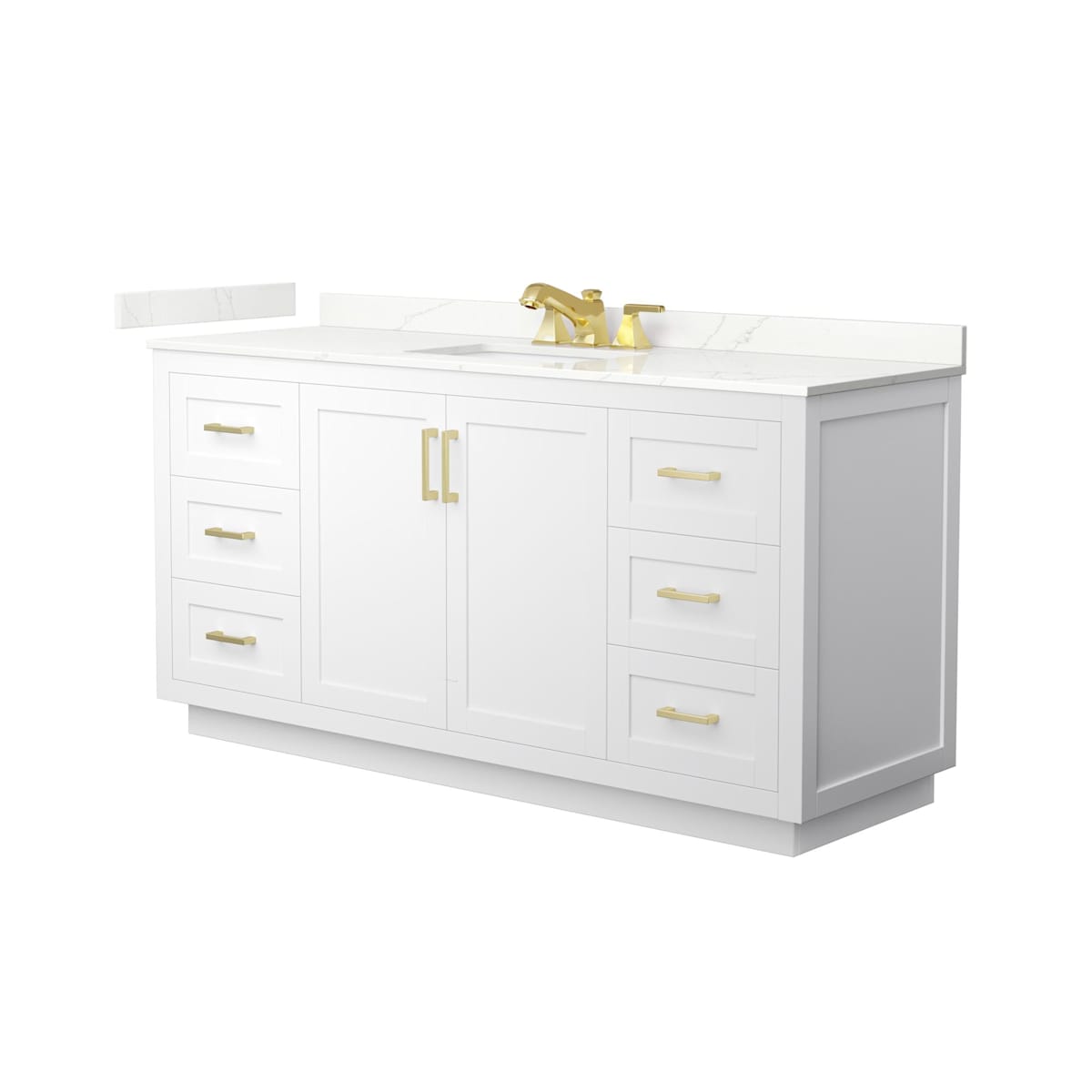 Miranda 66" Free Standing Single Basin Vanity Set with Cabinet and Quartz Vanity Top