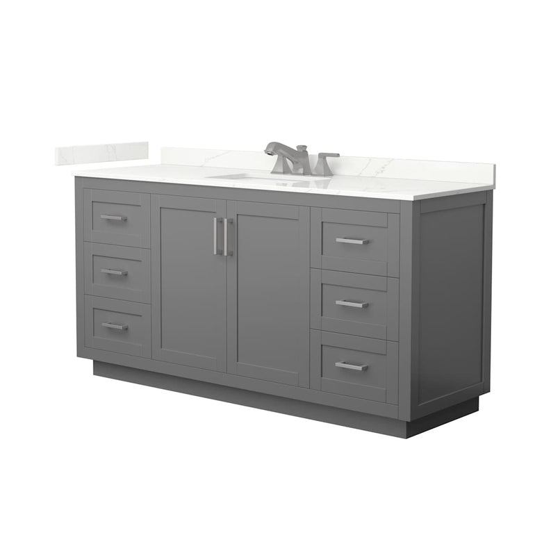 Miranda 66" Free Standing Single Basin Vanity Set with Cabinet and Quartz Vanity Top - image 16