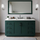 Miranda 66" Free Standing Single Basin Vanity Set with Cabinet, Quartz Vanity Top, and Framed Mirror - image 1