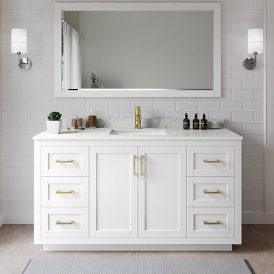 Miranda 66" Free Standing Single Basin Vanity Set with Cabinet and Quartz Vanity Top - image 1