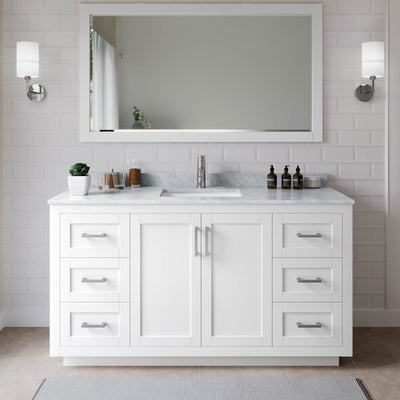 Miranda 66" Free Standing Single Basin Vanity Set with Cabinet and Marble Vanity Top - image 1