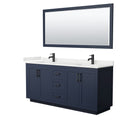 Miranda 72" Free Standing Double Basin Vanity Set with Cabinet, Quartz Vanity Top, and Framed Mirror - image 9