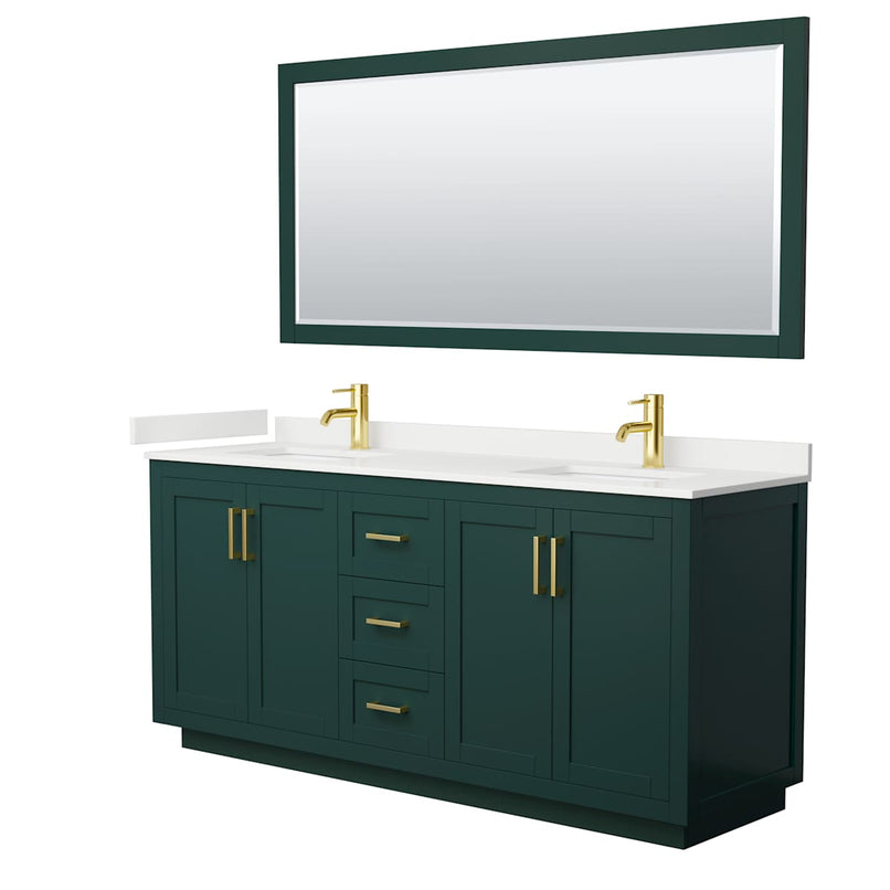 Miranda 72" Free Standing Double Basin Vanity Set with Cabinet, Quartz Vanity Top, and Framed Mirror - image 15