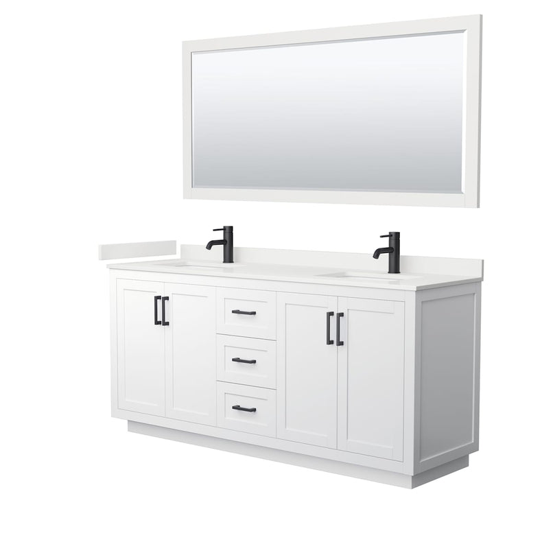 Miranda 72" Free Standing Double Basin Vanity Set with Cabinet, Quartz Vanity Top, and Framed Mirror - image 19