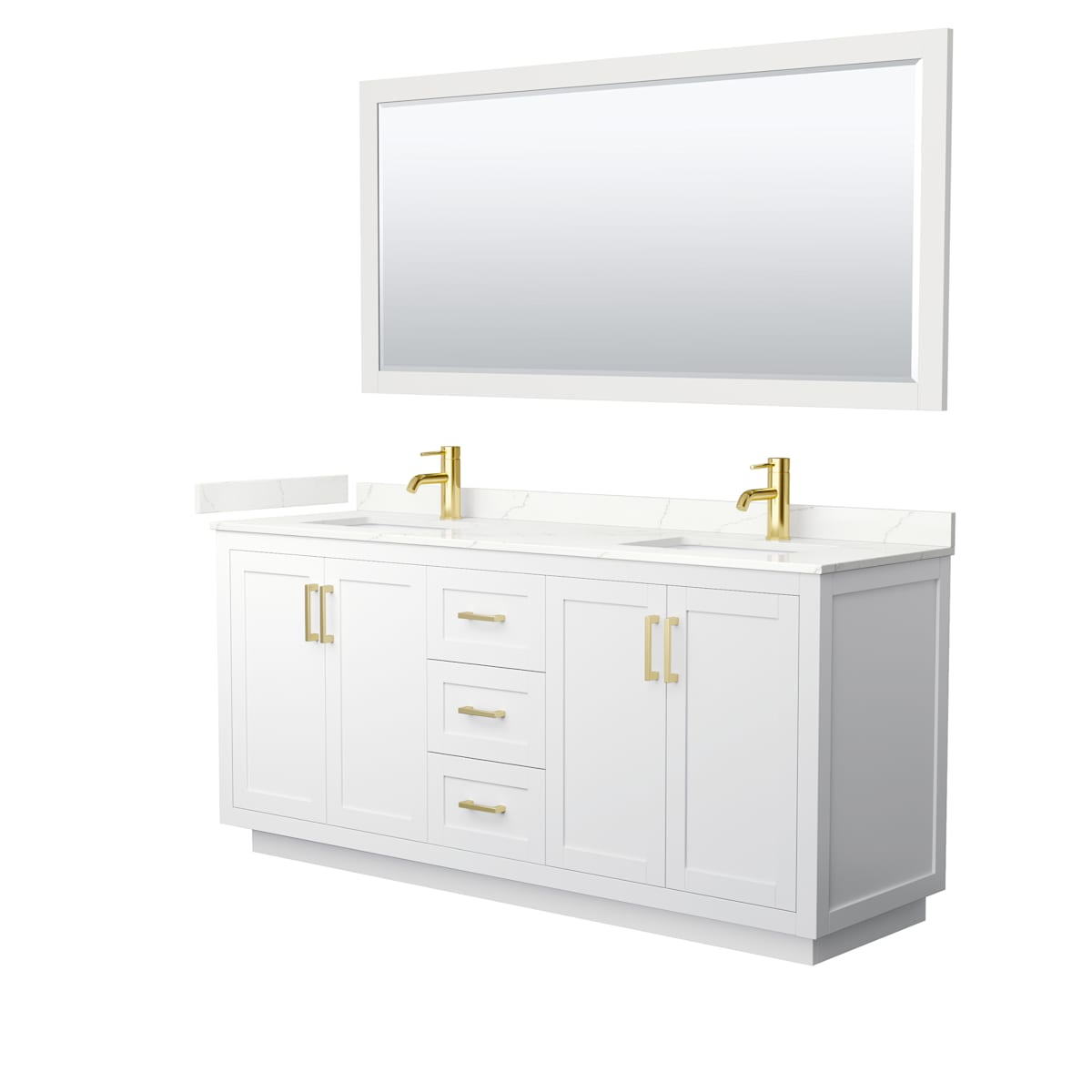 Miranda 72" Free Standing Double Basin Vanity Set with Cabinet, Quartz Vanity Top, and Framed Mirror - image 20