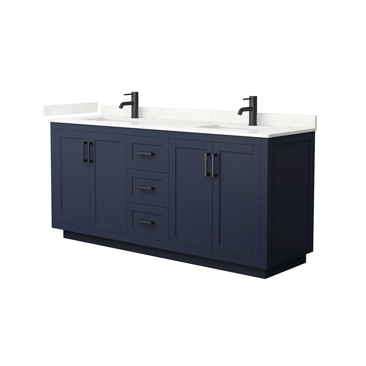 Miranda 72" Free Standing Double Basin Vanity Set with Cabinet and Quartz Vanity Top - image 2