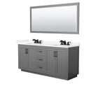 Miranda 72" Free Standing Double Basin Vanity Set with Cabinet, Quartz Vanity Top, and Framed Mirror - image 11