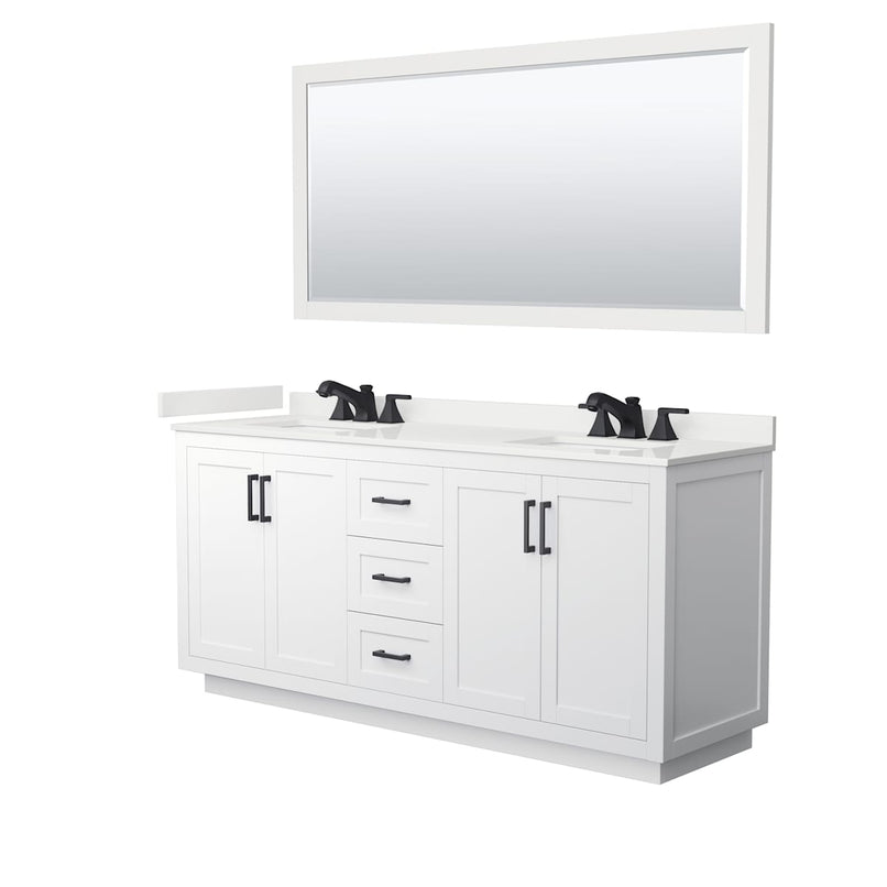 Miranda 72" Free Standing Double Basin Vanity Set with Cabinet, Quartz Vanity Top, and Framed Mirror - image 20