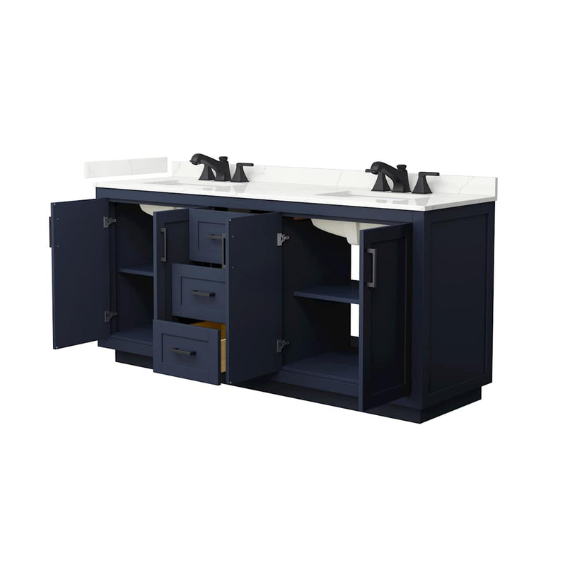 Miranda 72" Free Standing Double Basin Vanity Set with Cabinet and Quartz Vanity Top - image 3