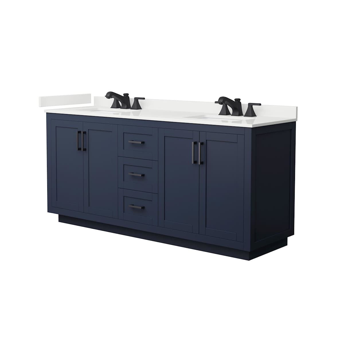Miranda 72" Free Standing Double Basin Vanity Set with Cabinet and Quartz Vanity Top