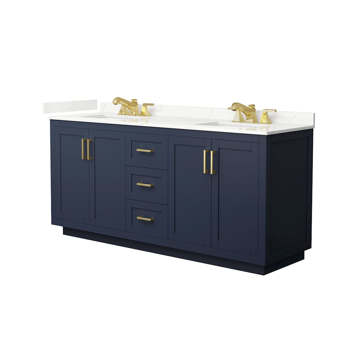 Miranda 72" Free Standing Double Basin Vanity Set with Cabinet and Quartz Vanity Top