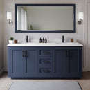 Miranda 72" Free Standing Double Basin Vanity Set with Cabinet, Cultured Marble Vanity Top, and Framed Mirror - image 1