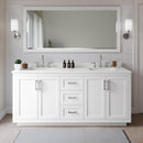 Miranda 72" Free Standing Double Basin Vanity Set with Cabinet, Quartz Vanity Top, and Framed Mirror - image 1