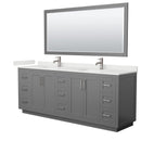Miranda 84" Free Standing Double Basin Vanity Set with Cabinet, Quartz Vanity Top, and Framed Mirror - image 18