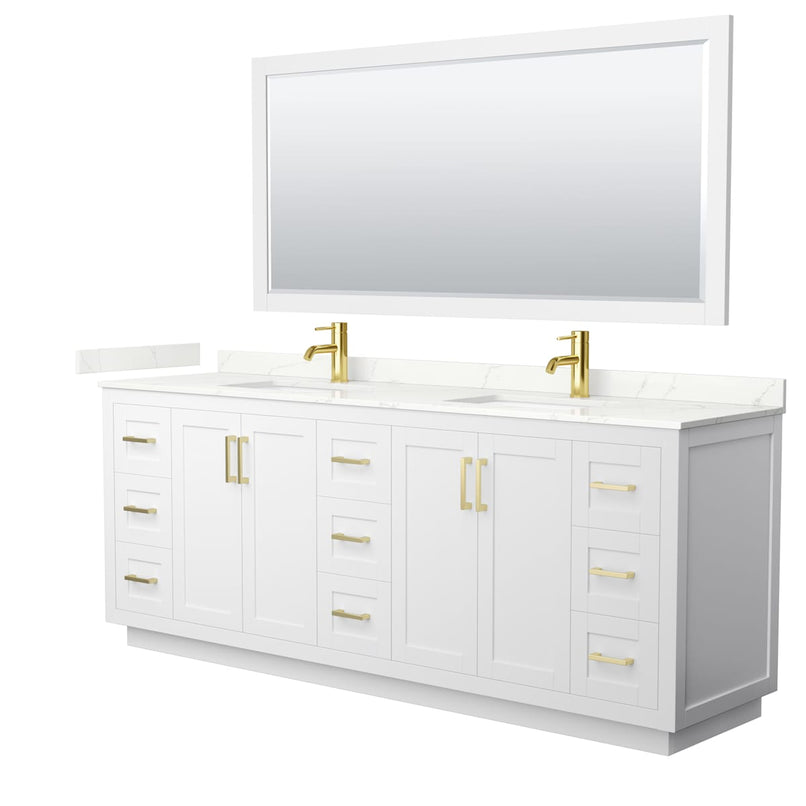 Miranda 84" Free Standing Double Basin Vanity Set with Cabinet, Quartz Vanity Top, and Framed Mirror - image 21