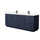 Miranda 84" Free Standing Double Basin Vanity Set with Cabinet and Quartz Vanity Top - image 2