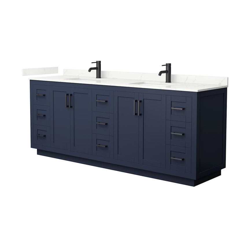Miranda 84" Free Standing Double Basin Vanity Set with Cabinet and Quartz Vanity Top - image 2