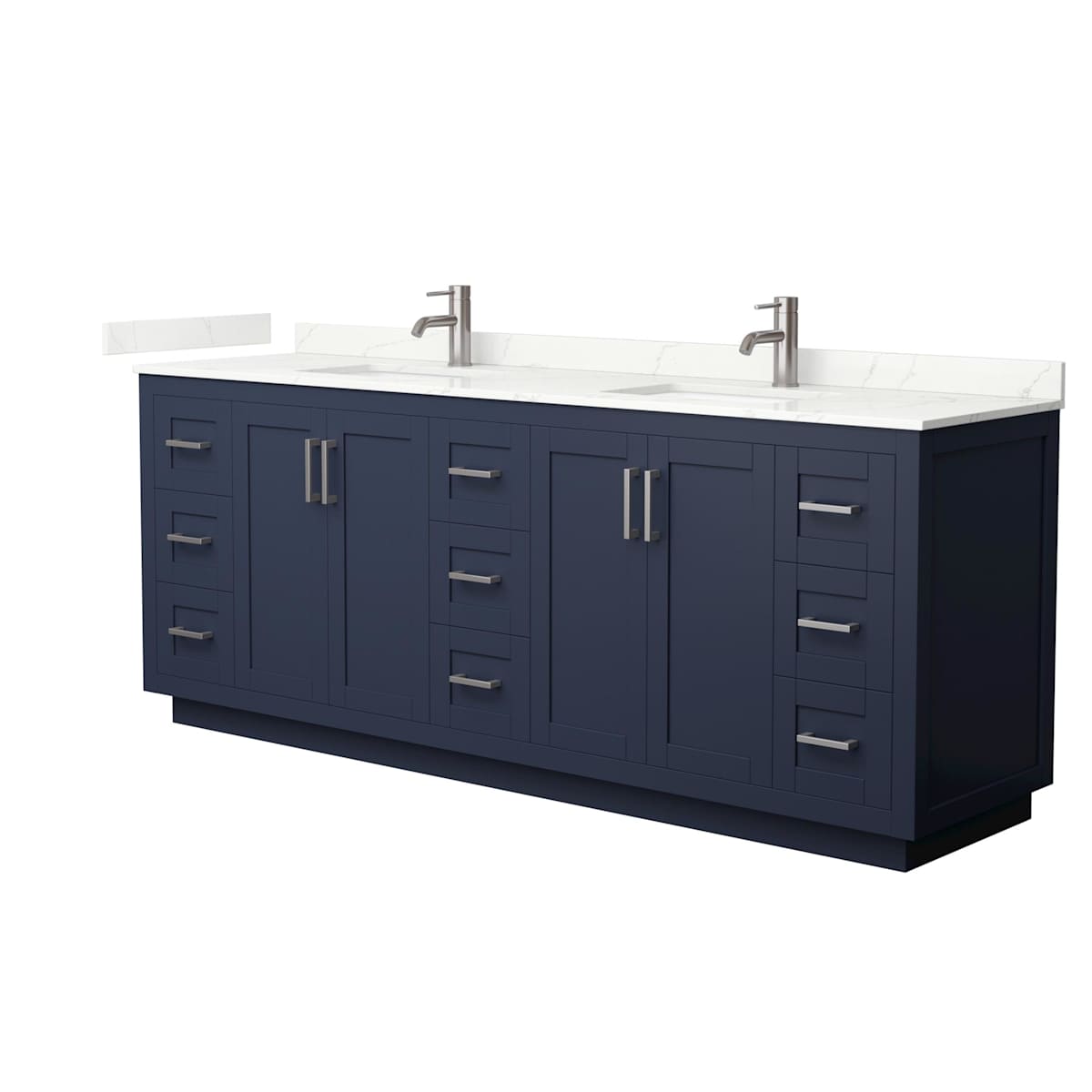 Miranda 84" Free Standing Double Basin Vanity Set with Cabinet and Quartz Vanity Top - image 11