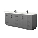 Miranda 84" Free Standing Double Basin Vanity Set with Cabinet and Quartz Vanity Top - image 13