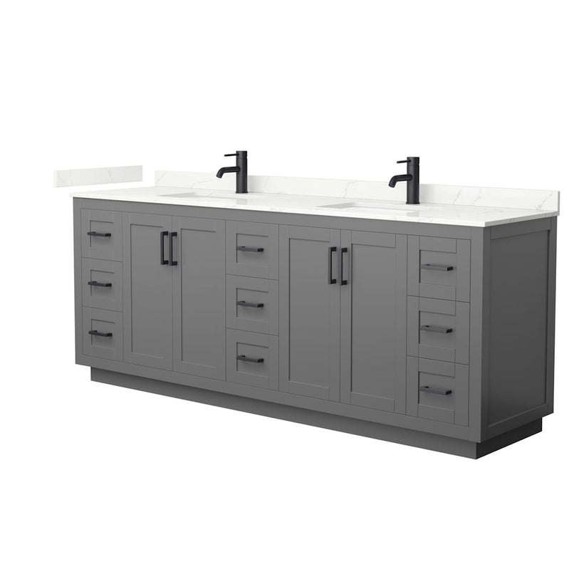 Miranda 84" Free Standing Double Basin Vanity Set with Cabinet and Quartz Vanity Top - image 13
