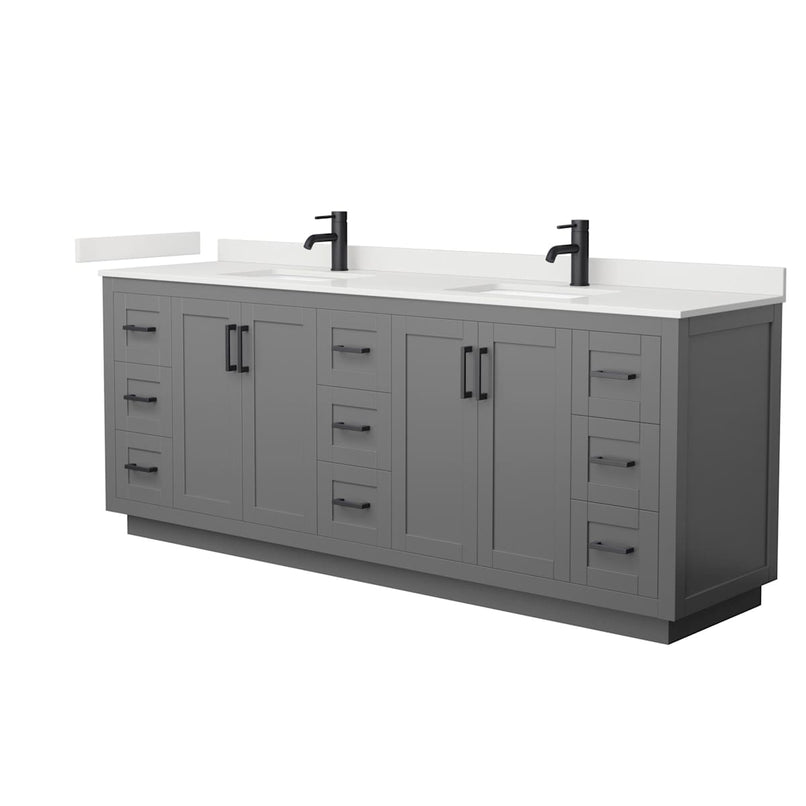 Miranda 84" Free Standing Double Basin Vanity Set with Cabinet and Quartz Vanity Top - image 14