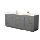 Miranda 84" Free Standing Double Basin Vanity Set with Cabinet and Quartz Vanity Top - image 19