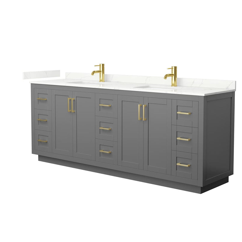 Miranda 84" Free Standing Double Basin Vanity Set with Cabinet and Quartz Vanity Top - image 19