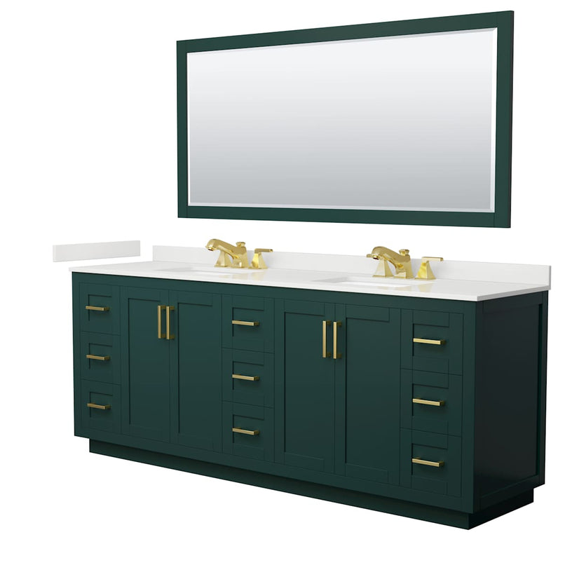 Miranda 84" Free Standing Double Basin Vanity Set with Cabinet, Quartz Vanity Top, and Framed Mirror - image 16