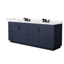 Miranda 84" Free Standing Double Basin Vanity Set with Cabinet and Quartz Vanity Top - image 8
