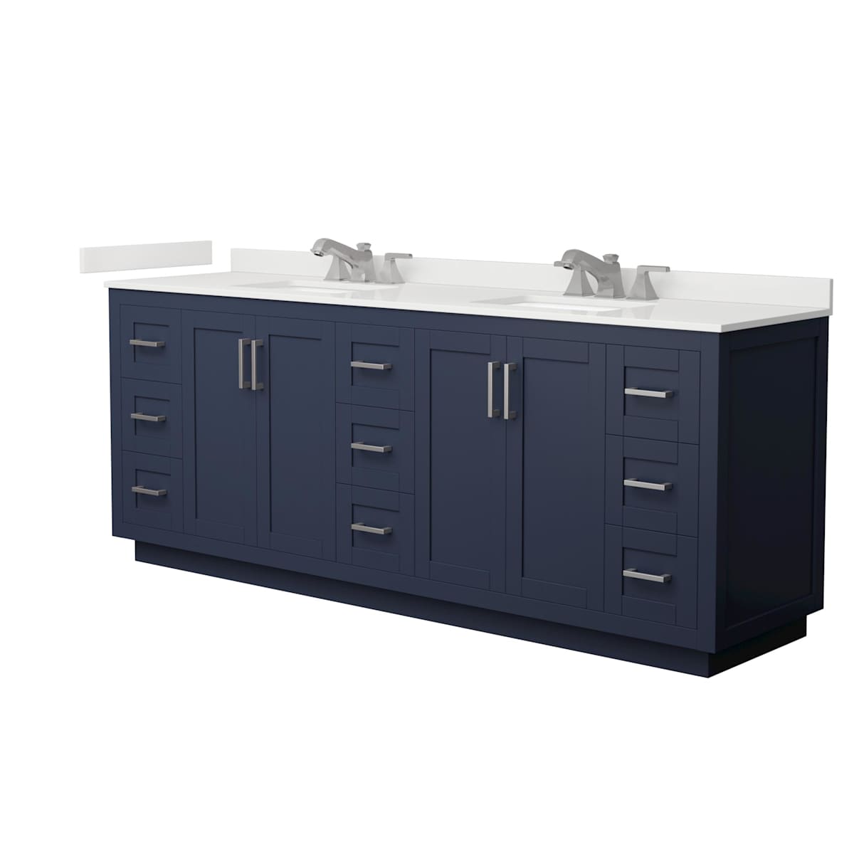 Miranda 84" Free Standing Double Basin Vanity Set with Cabinet and Quartz Vanity Top - image 12