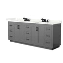 Miranda 84" Free Standing Double Basin Vanity Set with Cabinet and Quartz Vanity Top - image 13
