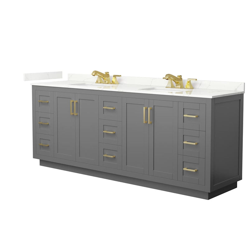 Miranda 84" Free Standing Double Basin Vanity Set with Cabinet and Quartz Vanity Top - image 19