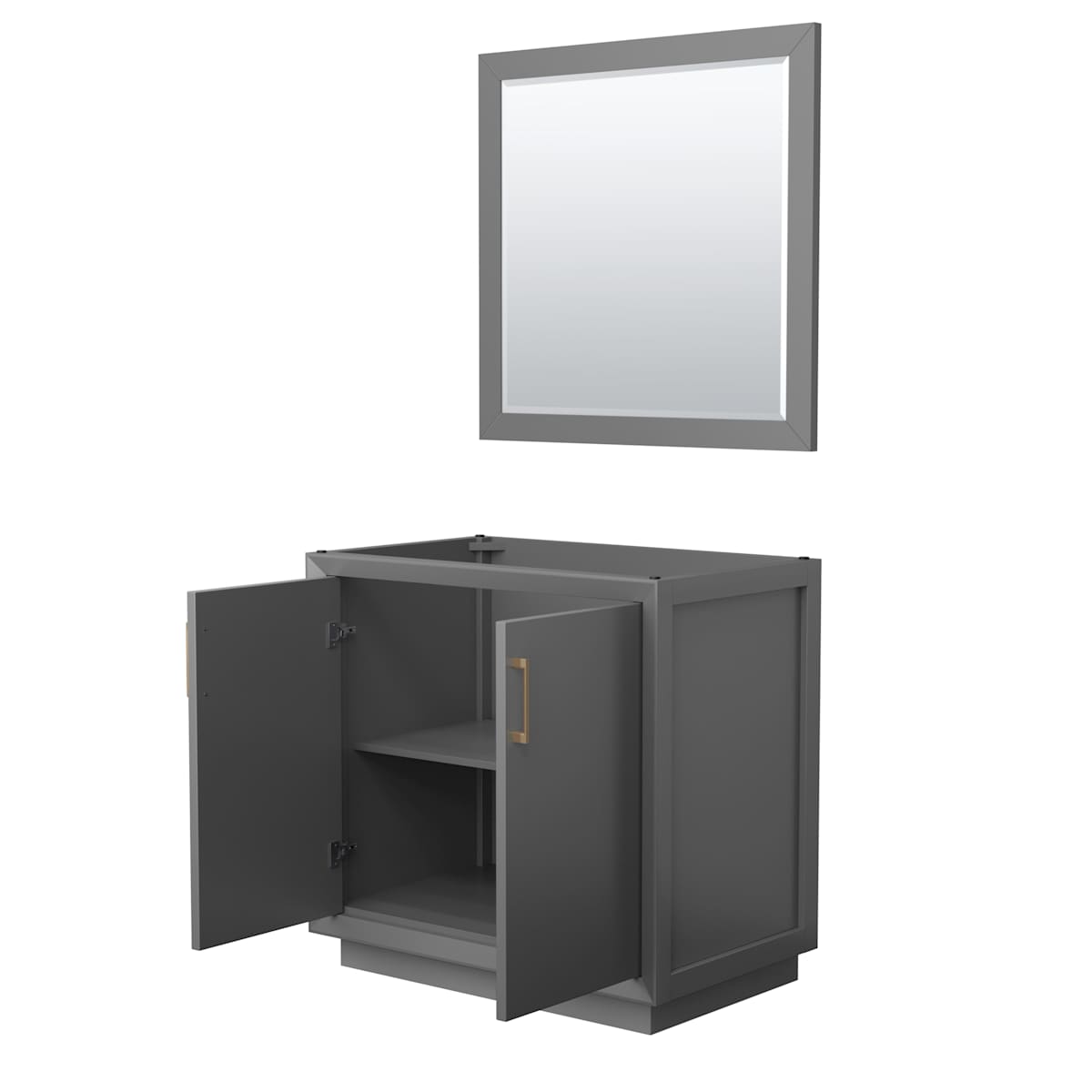 Strada 35" Single Free Standing Vanity Cabinet - Less Vanity Top
