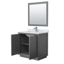 Strada 36" Free Standing Single Basin Vanity Set with Cabinet, Marble Vanity Top, and Framed Mirror - image 2