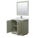 Strada 36" Free Standing Single Basin Vanity Set with Cabinet, Marble Vanity Top, and Framed Mirror - image 10