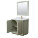 Strada 36" Free Standing Single Basin Vanity Set with Cabinet, Marble Vanity Top, and Framed Mirror - image 13