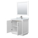 Strada 36" Free Standing Single Basin Vanity Set with Cabinet, Marble Vanity Top, and Framed Mirror - image 14