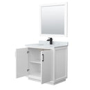 Strada 36" Free Standing Single Basin Vanity Set with Cabinet, Marble Vanity Top, and Framed Mirror - image 16