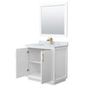 Strada 36" Free Standing Single Basin Vanity Set with Cabinet, Marble Vanity Top, and Framed Mirror - image 17