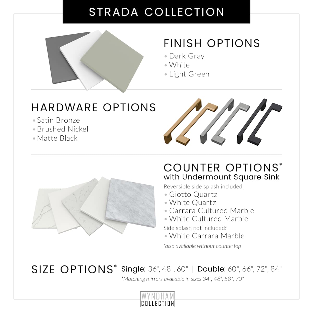 Strada 36" Free Standing Single Basin Vanity Set with Cabinet and Marble Vanity Top