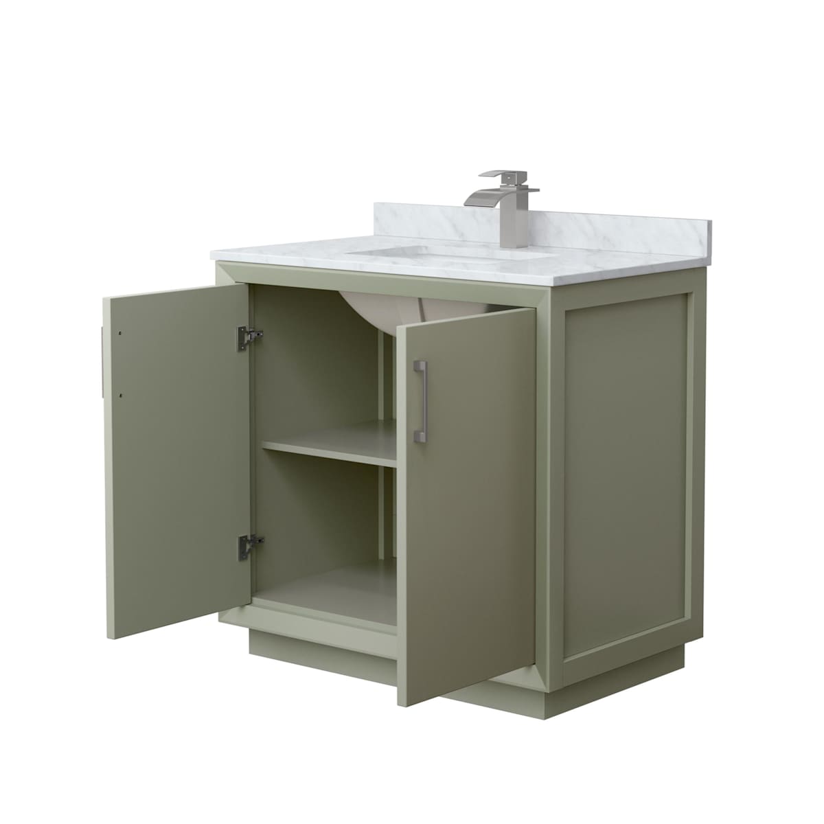 Strada 36" Free Standing Single Basin Vanity Set with Cabinet and Marble Vanity Top