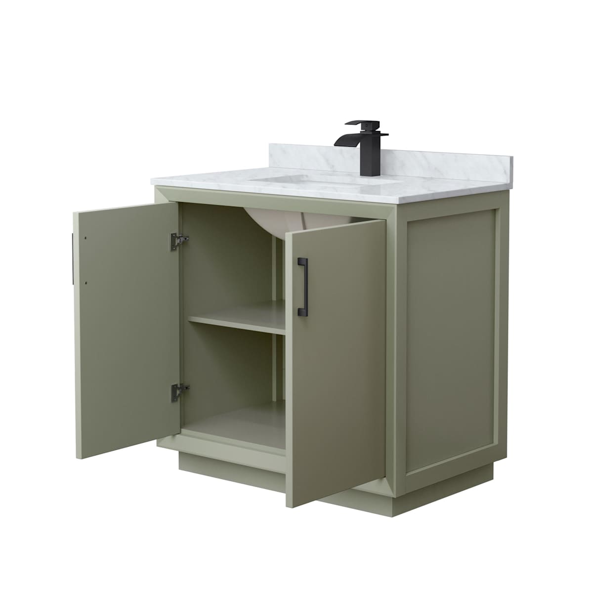 Strada 36" Free Standing Single Basin Vanity Set with Cabinet and Marble Vanity Top - image 10